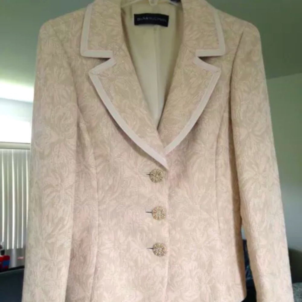 New Dana Buchman OffWhite Light Pink Jacket Size 6